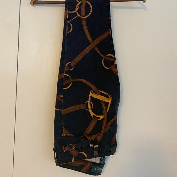Vintage Equestrian Print Lauren Ralph Lauren Jeans - Picture 1 of 5